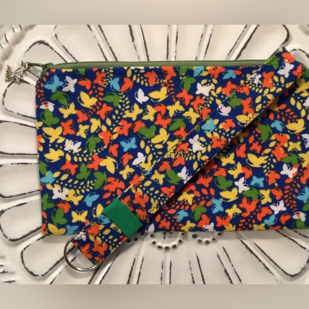 COTTON Handmade BUTTERFLY BAG & Wristlet Key Coord. Set Spring